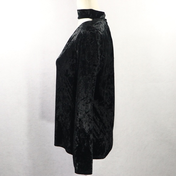 NEW RO &DE Womens Velvet Goth Black Choker Top M - Picture 5 of 8